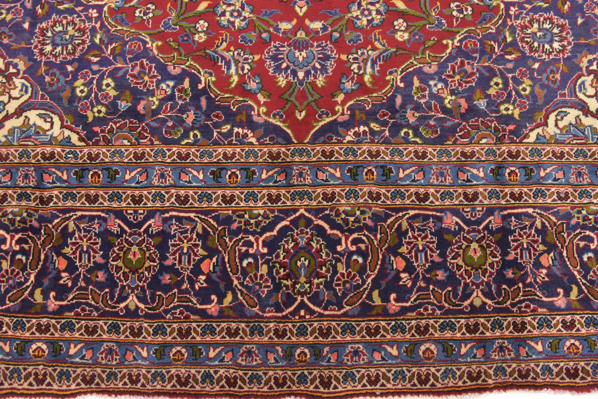 9' 9 x 13' 3 Hand Knotted Kashan Persian Wool Rug