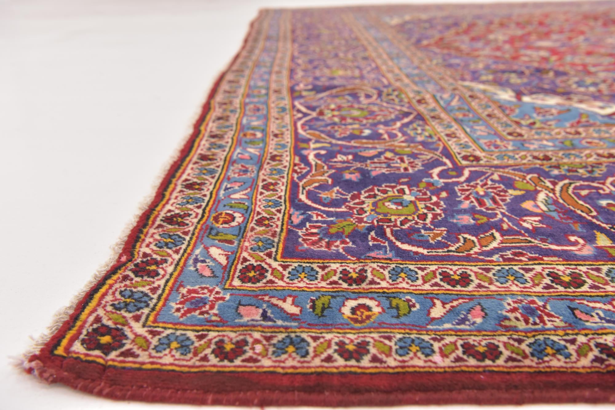 9' 9 x 13' 3 Hand Knotted Kashan Persian Wool Rug