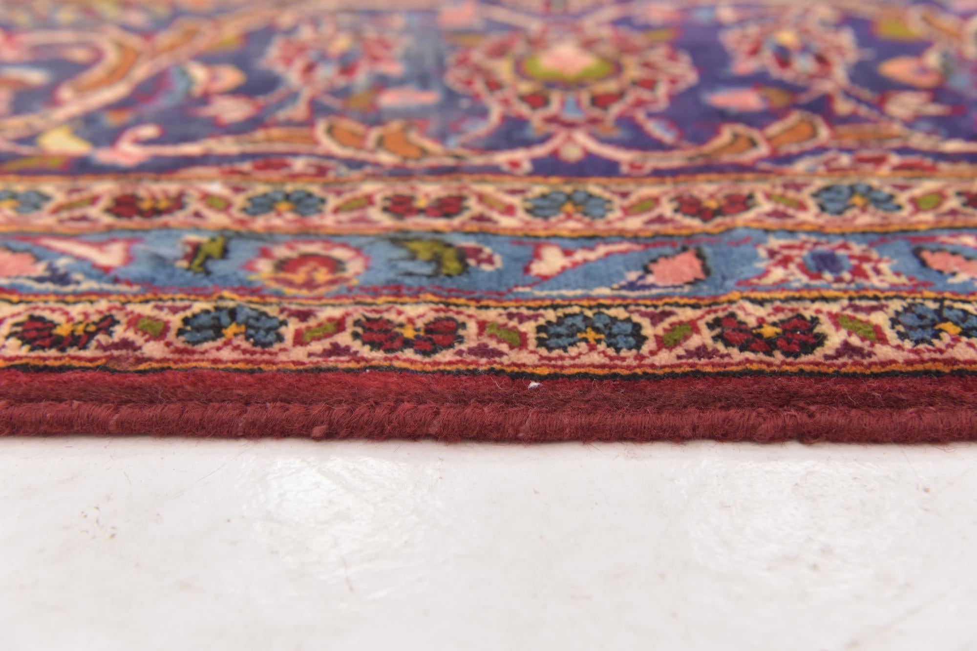 9' 9 x 13' 3 Hand Knotted Kashan Persian Wool Rug