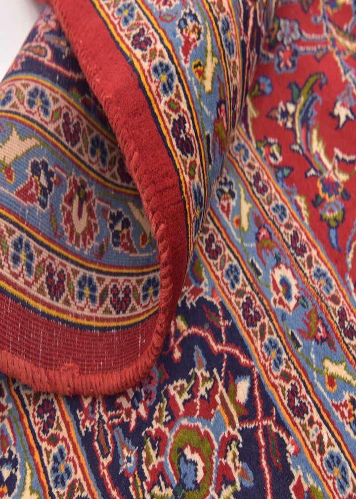 9' 8 x 12' 9 Hand Knotted Kashan Persian Wool Rug