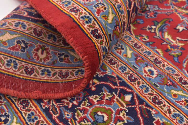 9' 8 x 12' 9 Hand Knotted Kashan Persian Wool Rug