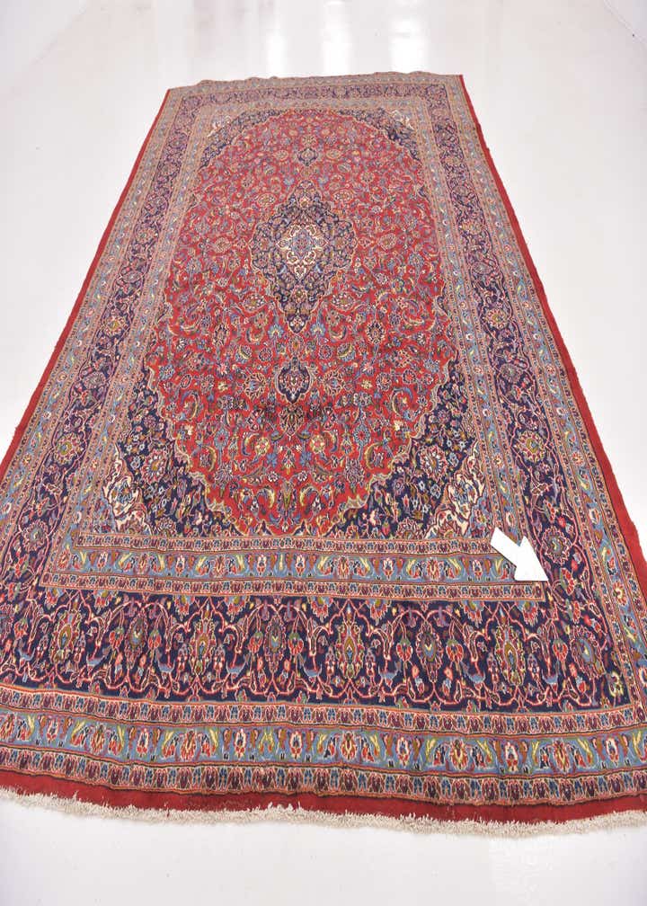 9' 8 x 12' 9 Hand Knotted Kashan Persian Wool Rug