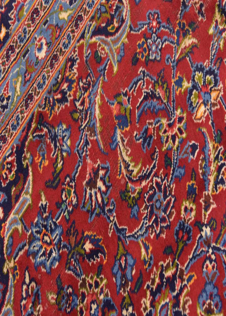 9' 8 x 12' 9 Hand Knotted Kashan Persian Wool Rug