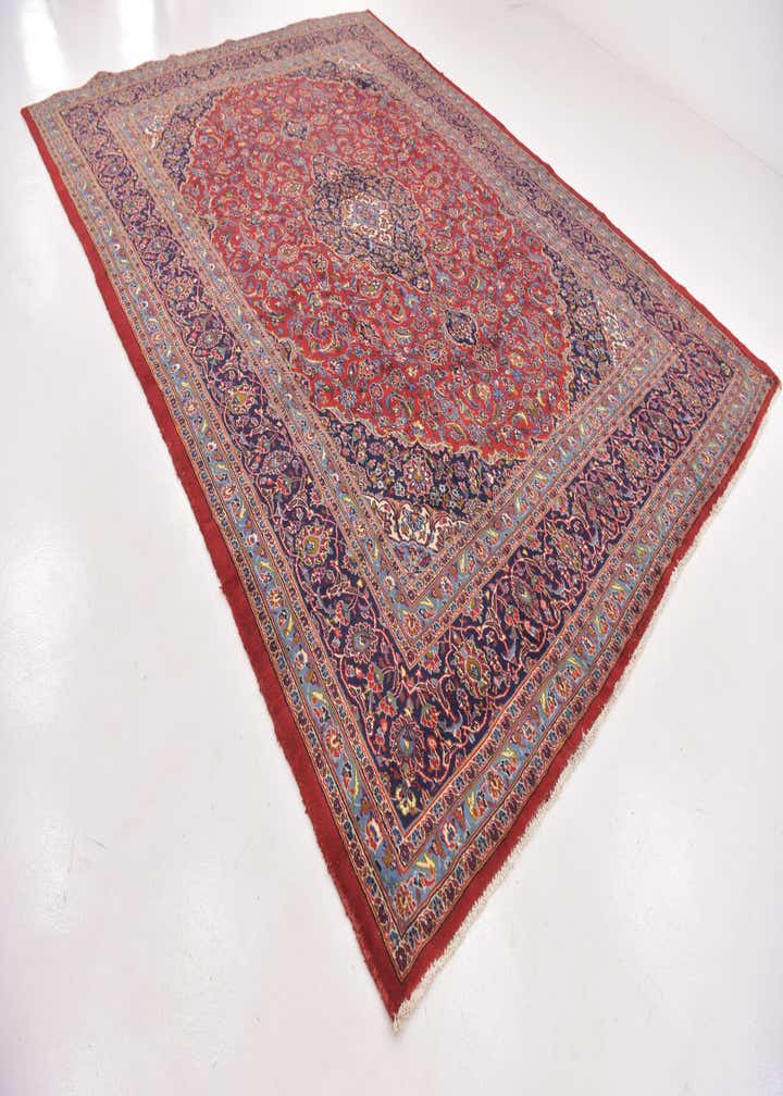 9' 8 x 12' 9 Hand Knotted Kashan Persian Wool Rug