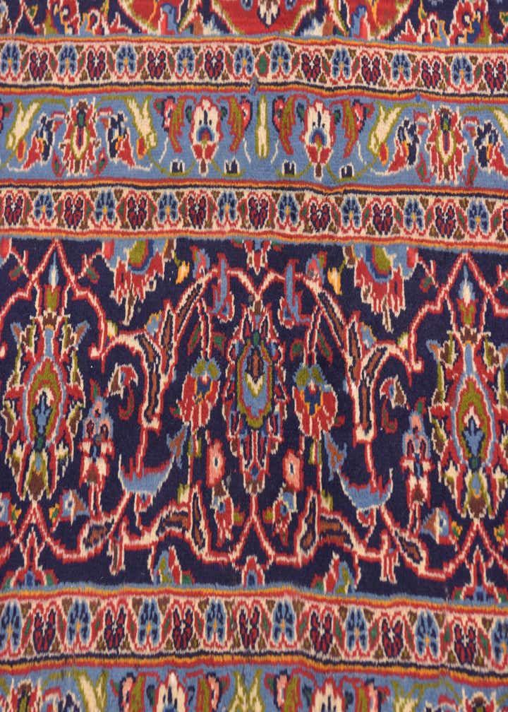 9' 8 x 12' 9 Hand Knotted Kashan Persian Wool Rug