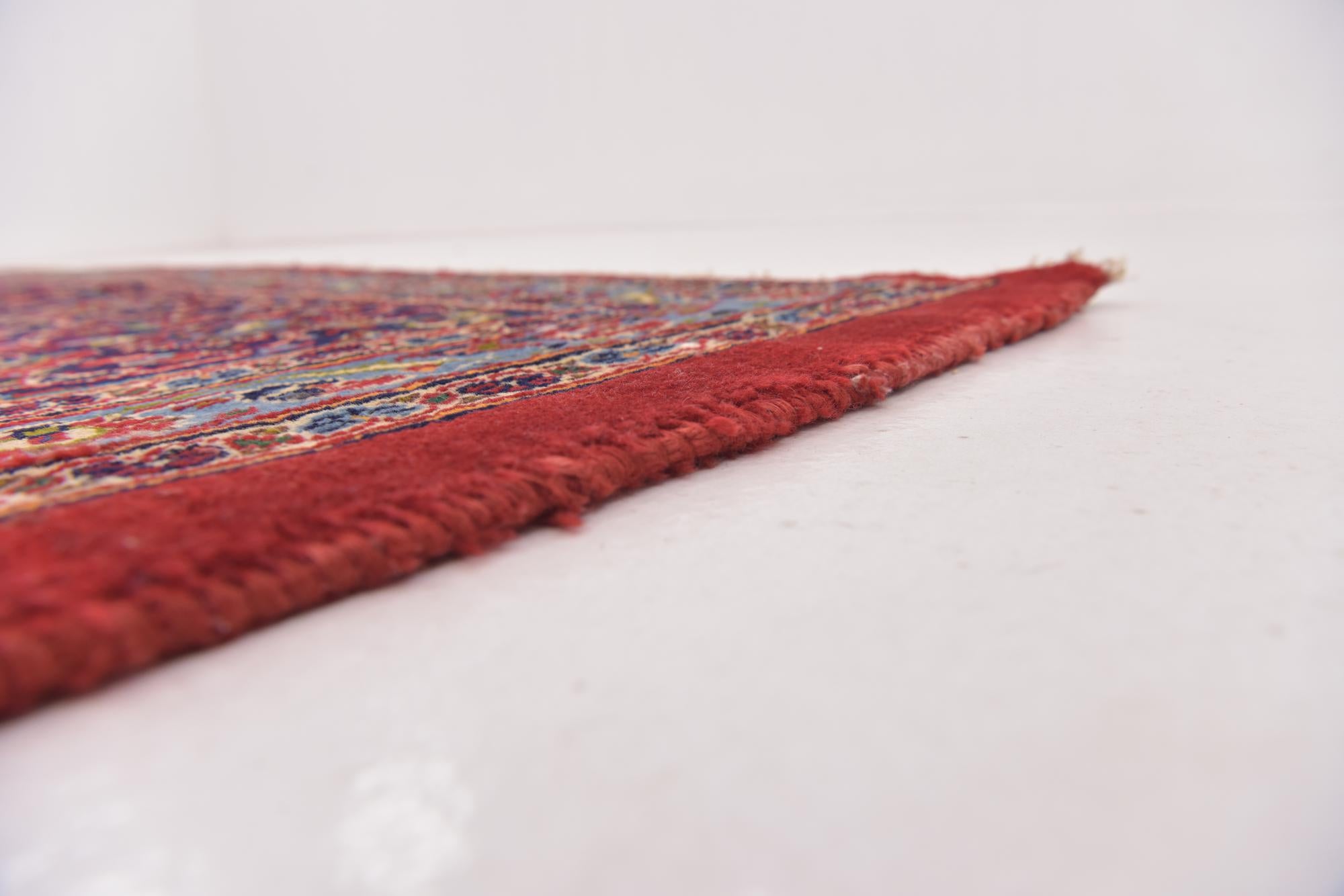 9' 8 x 12' 9 Hand Knotted Kashan Persian Wool Rug
