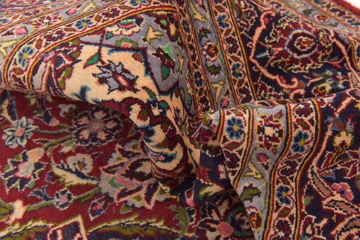 9' 7 x 13' 8 Hand Knotted Kashan Persian Wool Rug