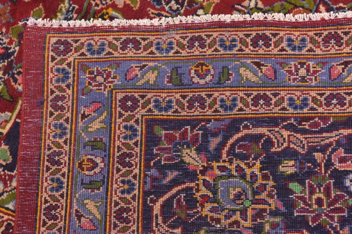 9' 7 x 13' 8 Hand Knotted Kashan Persian Wool Rug