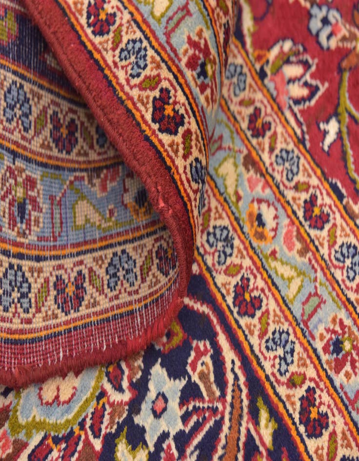 Detail image of 9' 6 x 13' 7  Hand Knotted Kashan Persian Wool Rug