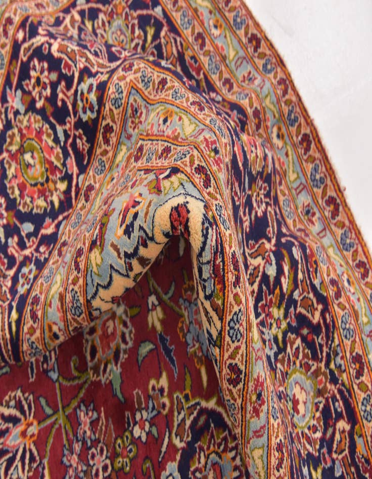 Detail image of 9' 6 x 13' 7  Hand Knotted Kashan Persian Wool Rug