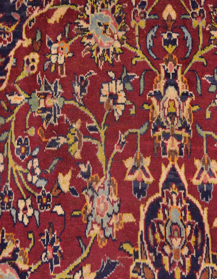 Detail image of 9' 6 x 13' 7  Hand Knotted Kashan Persian Wool Rug