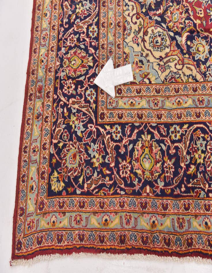 Detail image of 9' 6 x 13' 7  Hand Knotted Kashan Persian Wool Rug