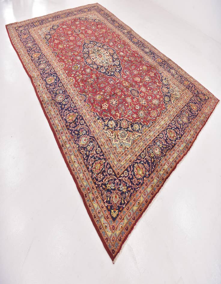 Detail image of 9' 6 x 13' 7  Hand Knotted Kashan Persian Wool Rug