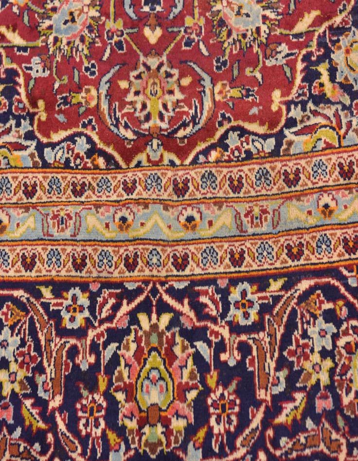Detail image of 9' 6 x 13' 7  Hand Knotted Kashan Persian Wool Rug