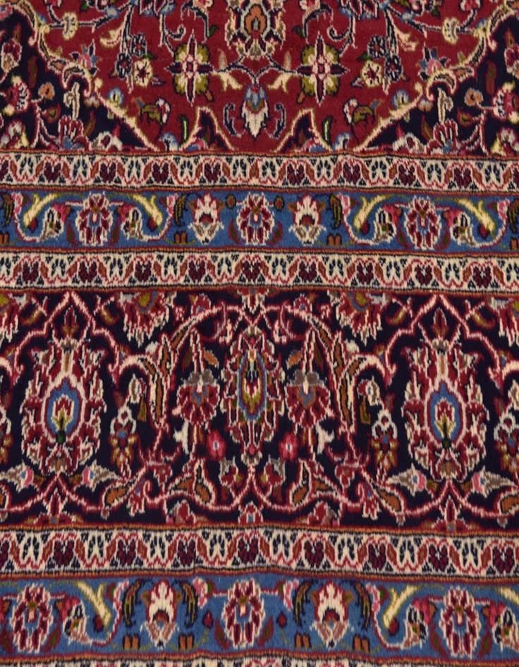 Detail image of 9' 9 x 12' 8 Hand Knotted Kashan Persian Wool Rug