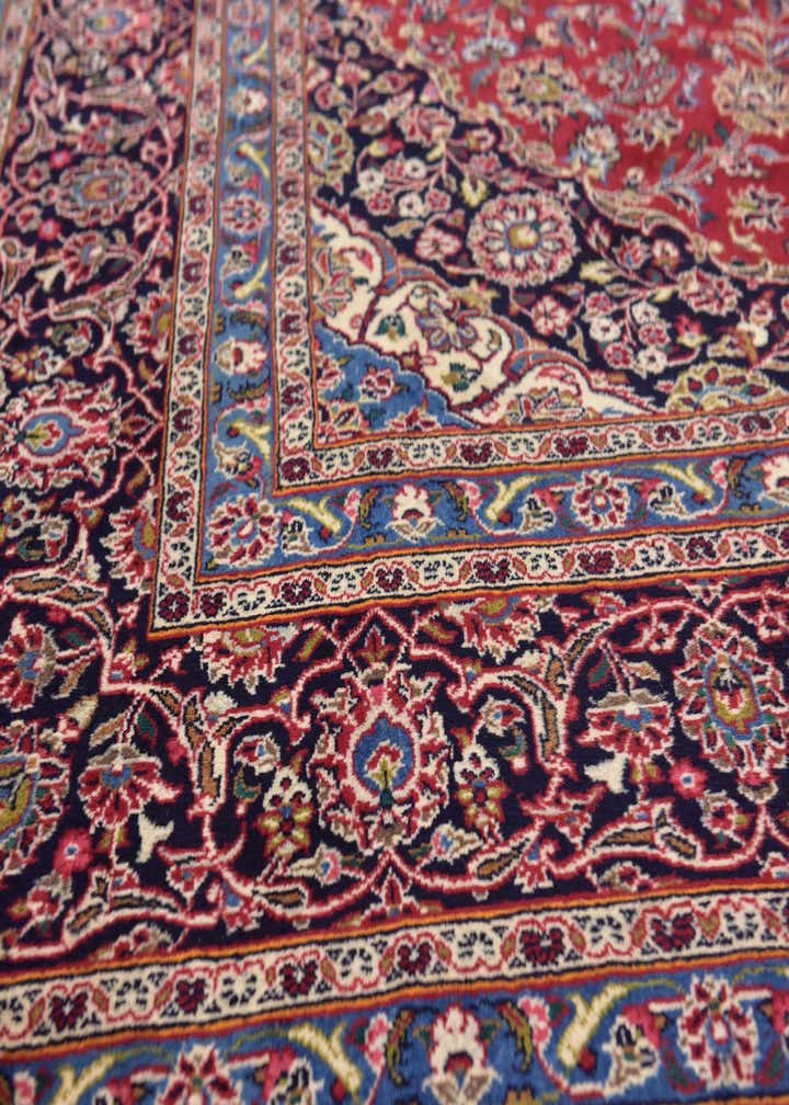 9' 9 x 12' 8 Hand Knotted Kashan Persian Wool Rug