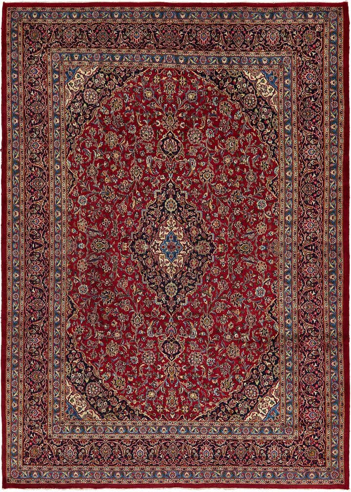 9' 9 x 12' 8 Hand Knotted Kashan Persian Wool Rug