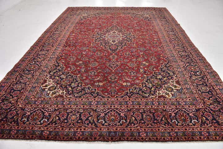9' 6 x 13' 4 Hand Knotted Kashan Persian Wool Rug