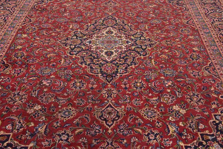 9' 6 x 13' 4 Hand Knotted Kashan Persian Wool Rug