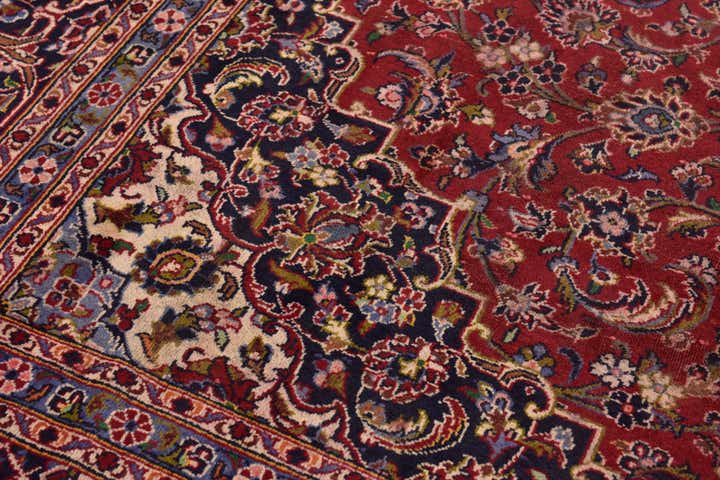 9' 6 x 13' 4 Hand Knotted Kashan Persian Wool Rug