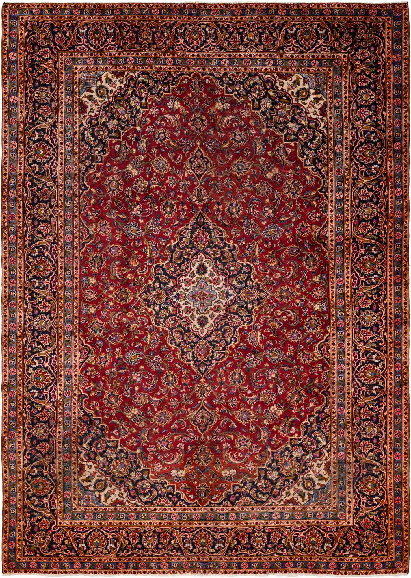 9' 6 x 13' 4 Hand Knotted Kashan Persian Wool Rug