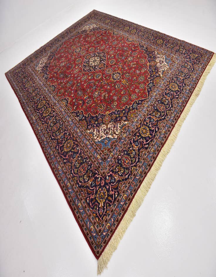 Detail image of 10' x 12' 8 Hand Knotted Kashan Persian Wool Rug
