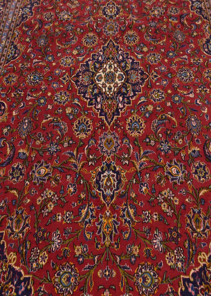 10' x 12' 8 Hand Knotted Kashan Persian Wool Rug