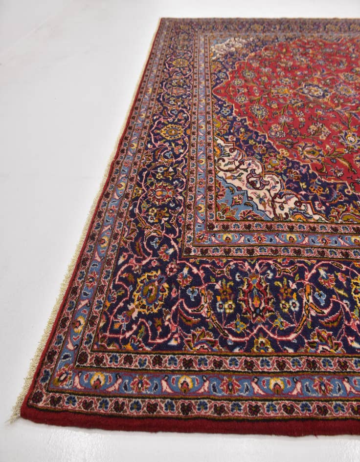 Detail image of 10' x 12' 8 Hand Knotted Kashan Persian Wool Rug