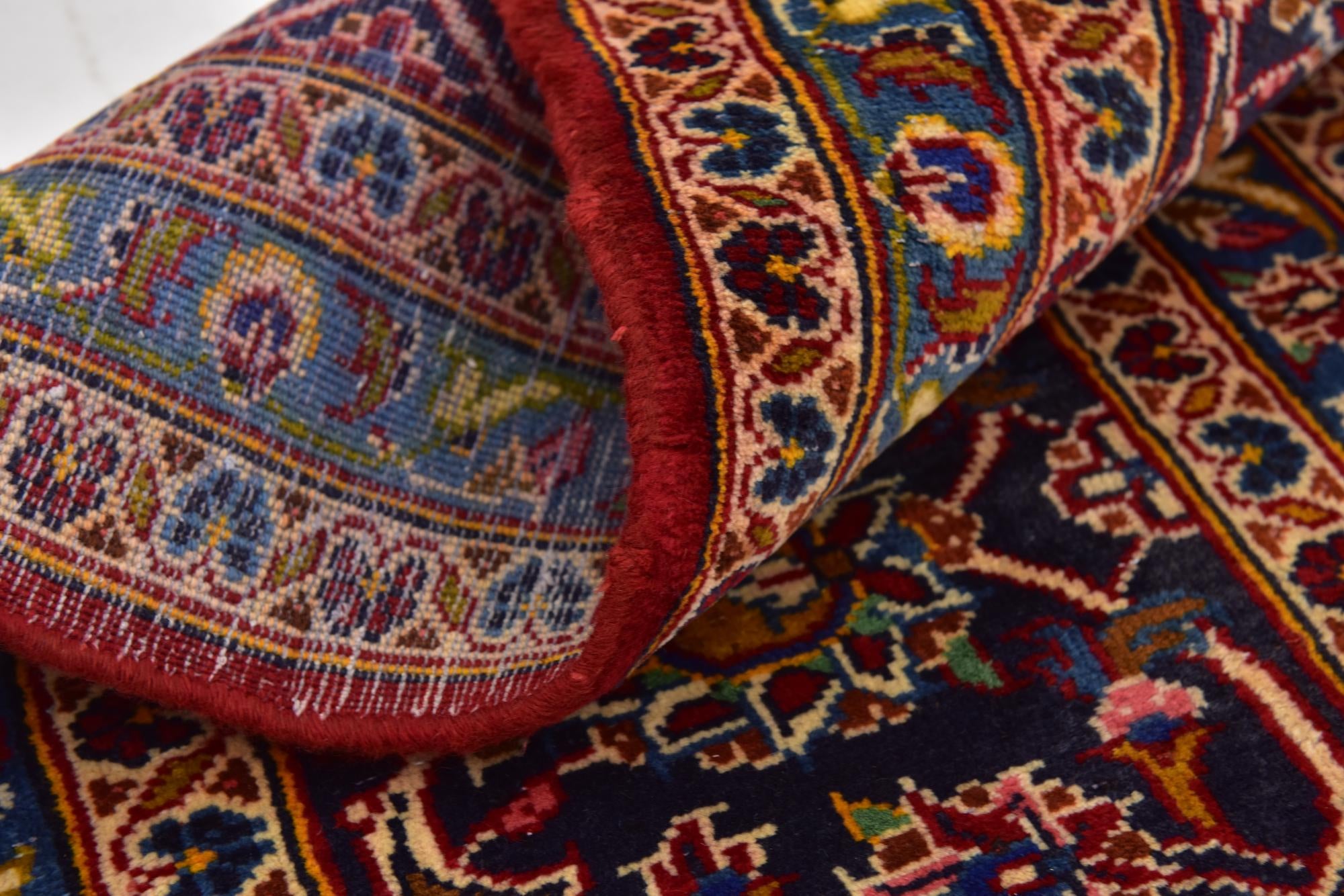 9' 8 x 12' 10 Hand Knotted Kashan Persian Wool Rug