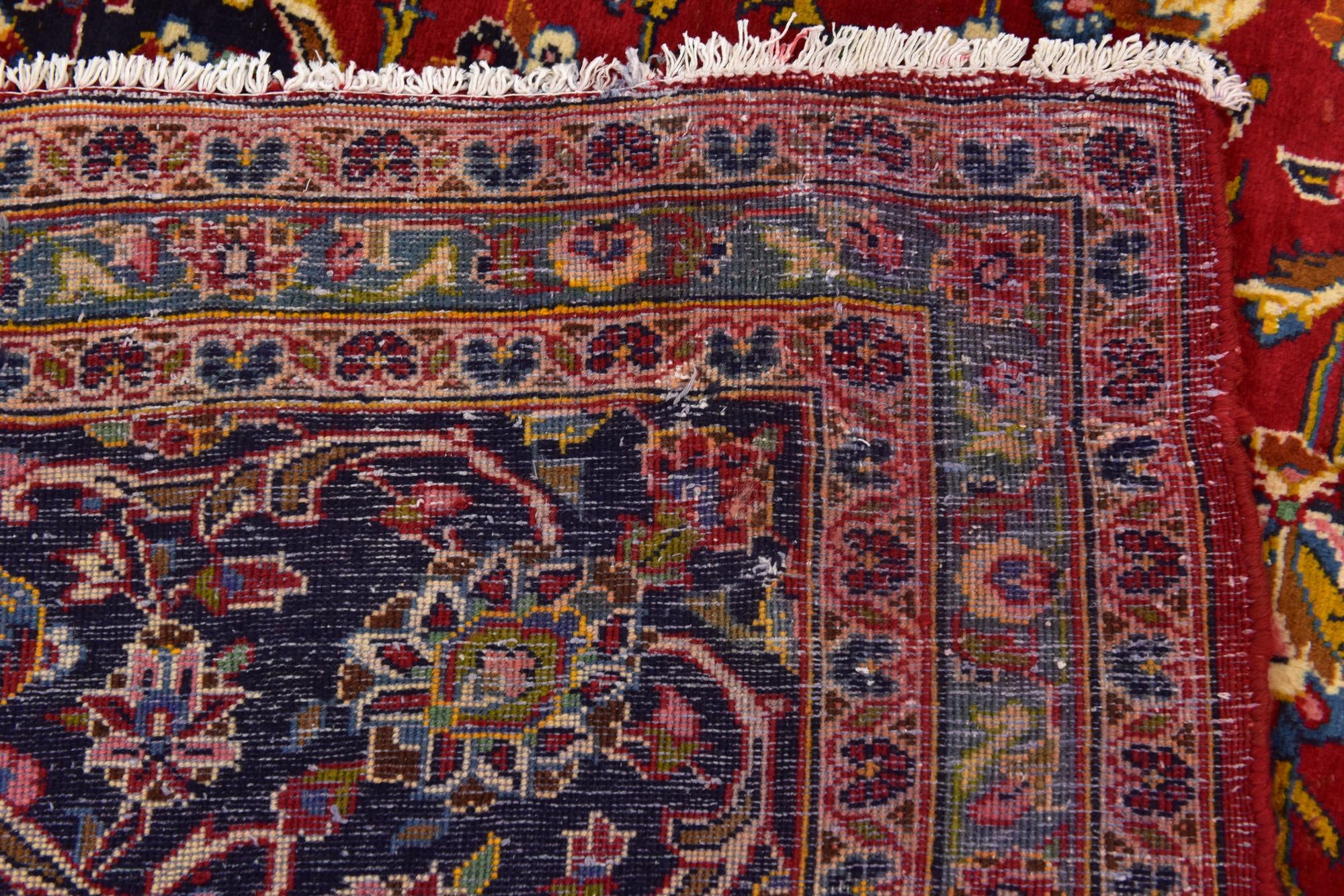 9' 8 x 12' 10 Hand Knotted Kashan Persian Wool Rug