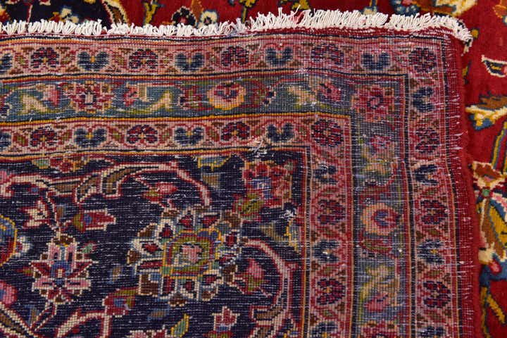 9' 8 x 12' 10 Hand Knotted Kashan Persian Wool Rug