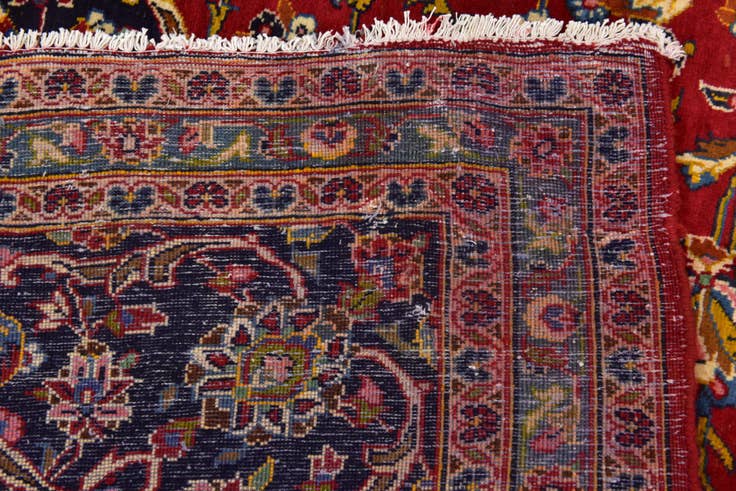 Detail image of 9' 8 x 12' 10 Hand Knotted Kashan Persian Wool Rug
