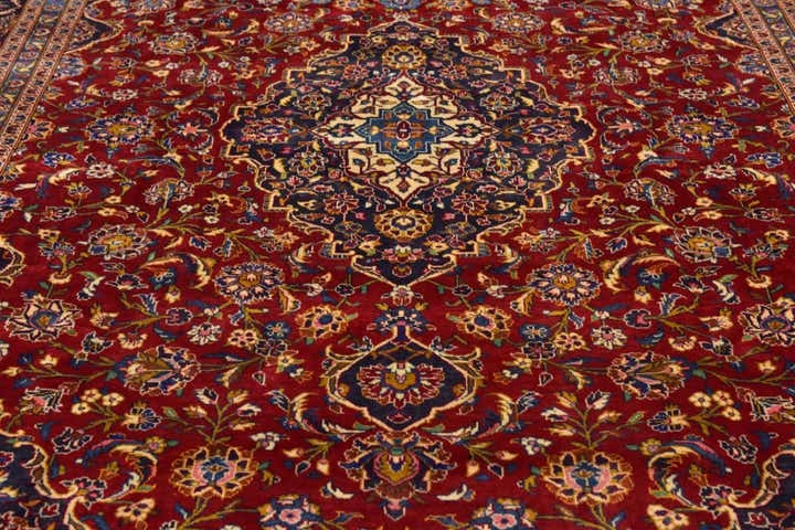 9' 8 x 12' 10 Hand Knotted Kashan Persian Wool Rug