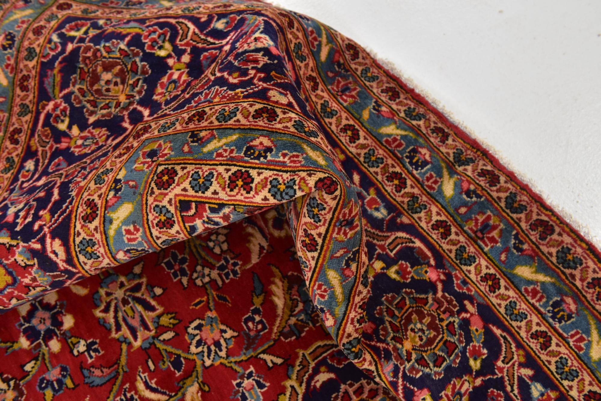 290cm x 405cm Hand Knotted Kashan Persian Wool Rug