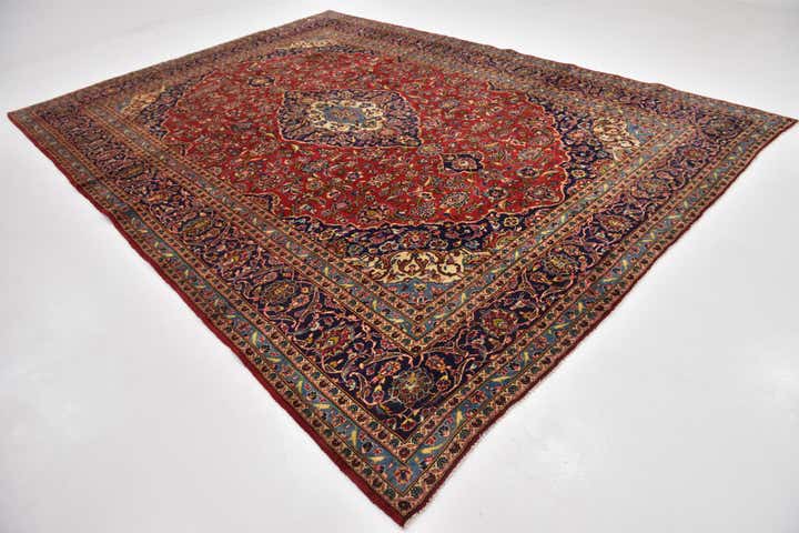 290cm x 405cm Hand Knotted Kashan Persian Wool Rug