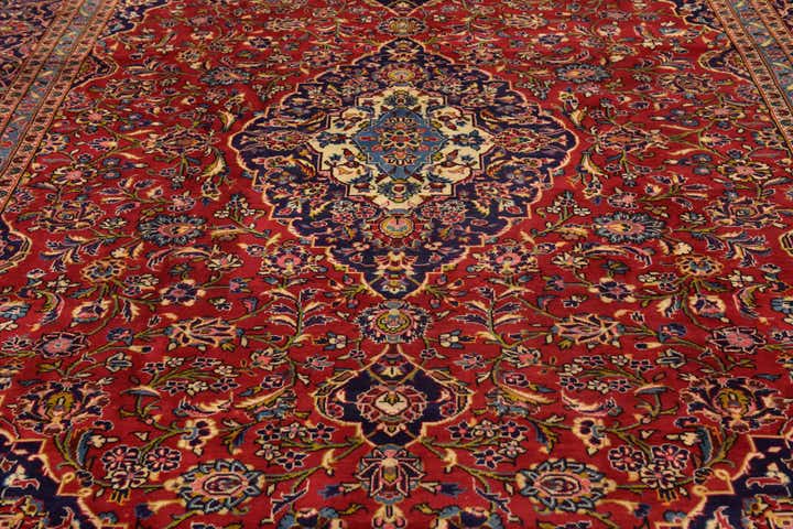 290cm x 405cm Hand Knotted Kashan Persian Wool Rug