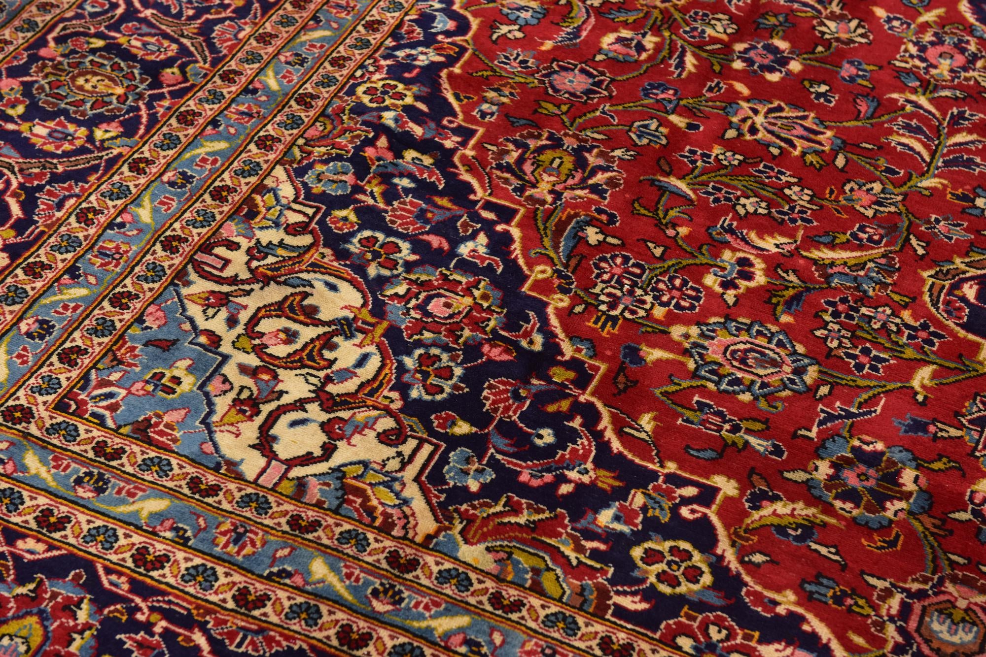 290cm x 405cm Hand Knotted Kashan Persian Wool Rug