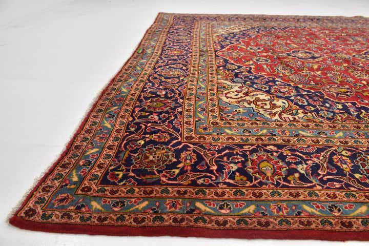 290cm x 405cm Hand Knotted Kashan Persian Wool Rug