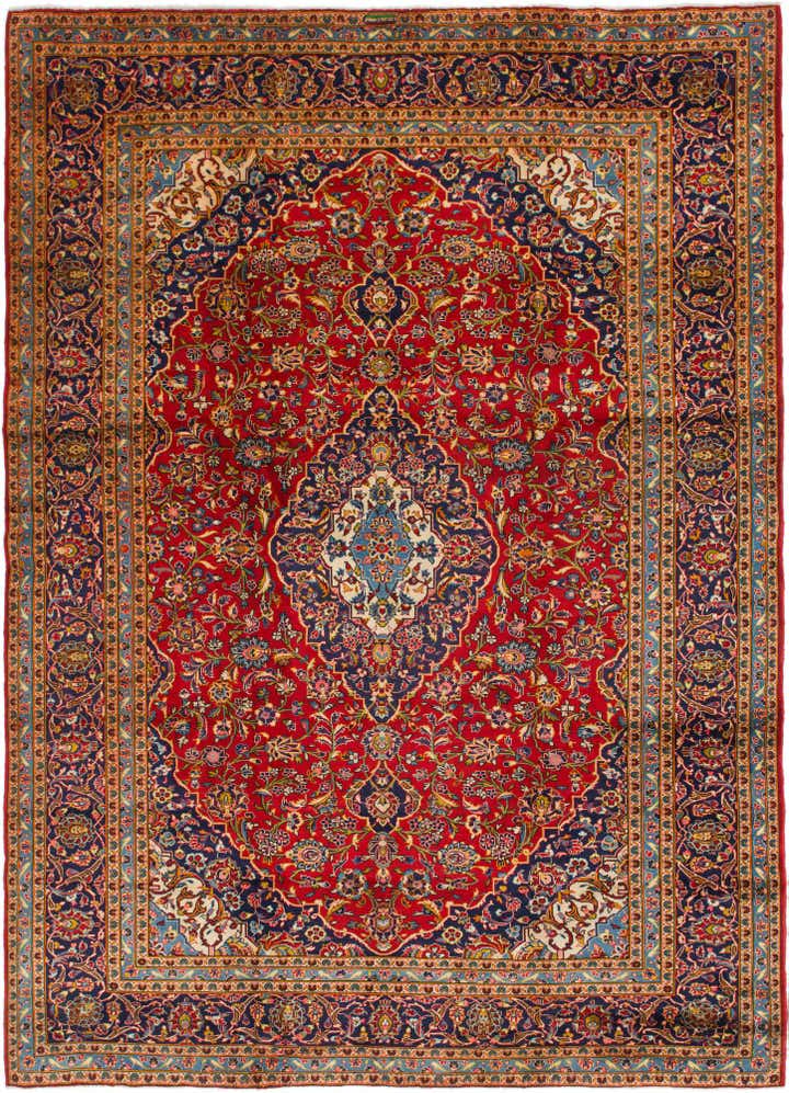 290cm x 405cm Hand Knotted Kashan Persian Wool Rug