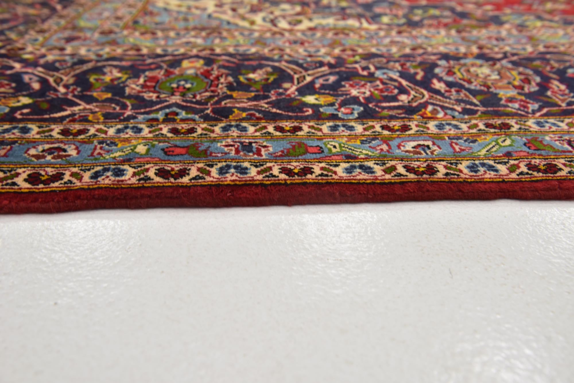9' 9 x 13' Hand Knotted Kashan Persian Wool Rug