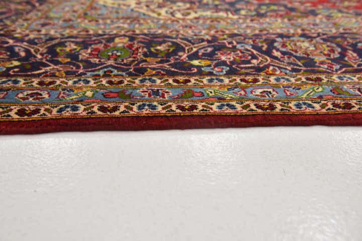 9' 9 x 13' Hand Knotted Kashan Persian Wool Rug