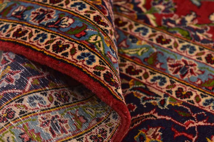 9' 9 x 13' Hand Knotted Kashan Persian Wool Rug