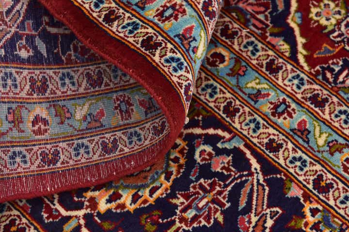 9' 8 x 13' Hand Knotted Kashan Persian Wool Rug