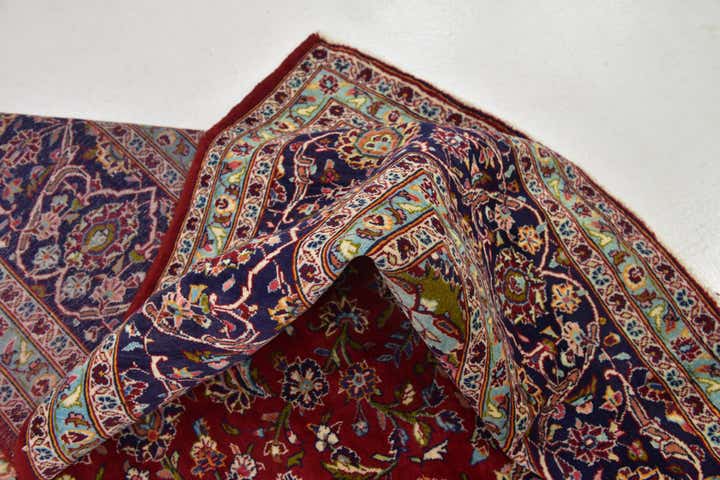 9' 8 x 13' Hand Knotted Kashan Persian Wool Rug