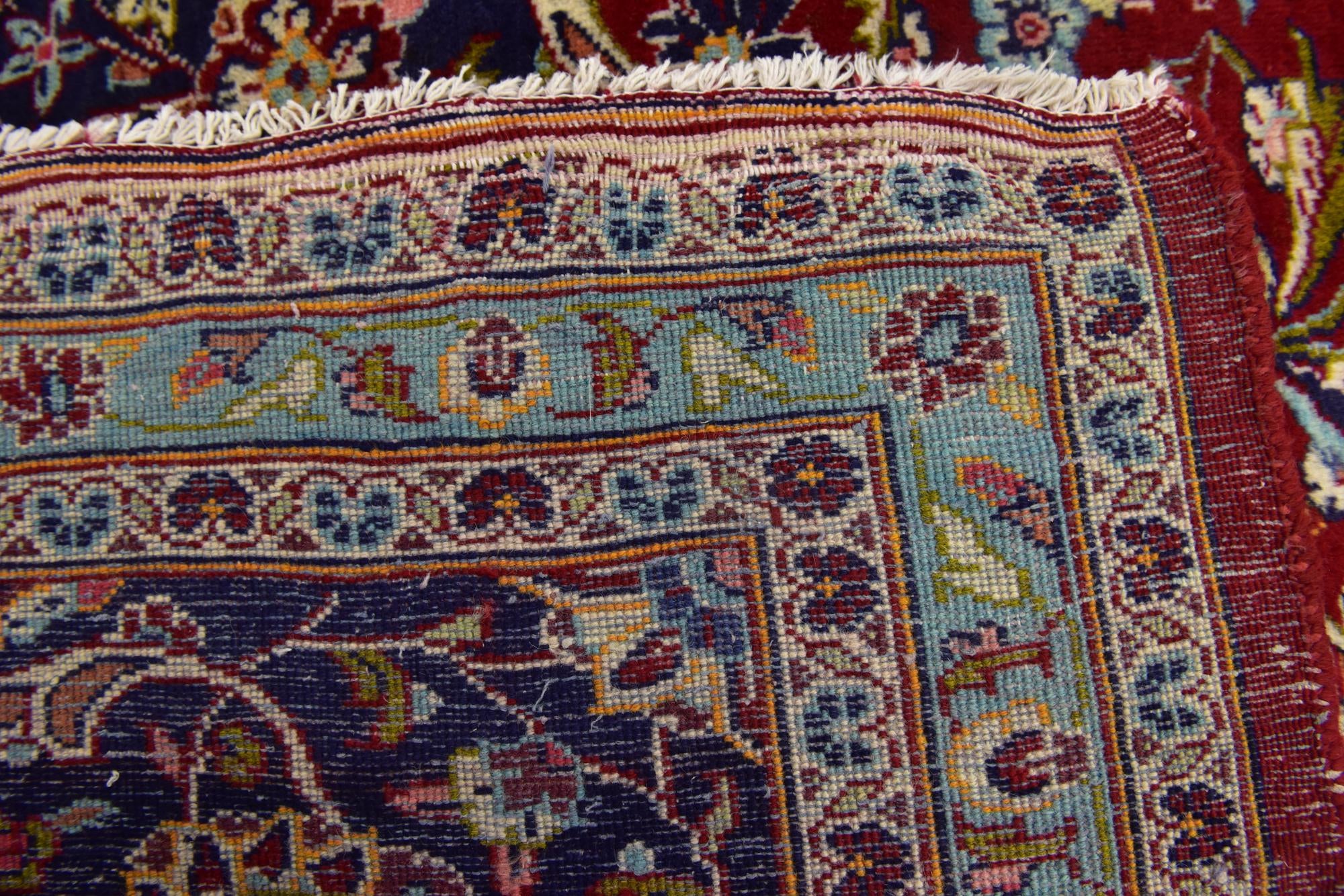9' 8 x 13' Hand Knotted Kashan Persian Wool Rug