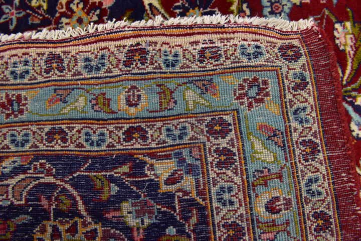 9' 8 x 13' Hand Knotted Kashan Persian Wool Rug