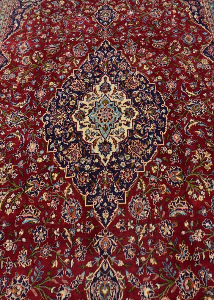 9' 8 x 13' Hand Knotted Kashan Persian Wool Rug