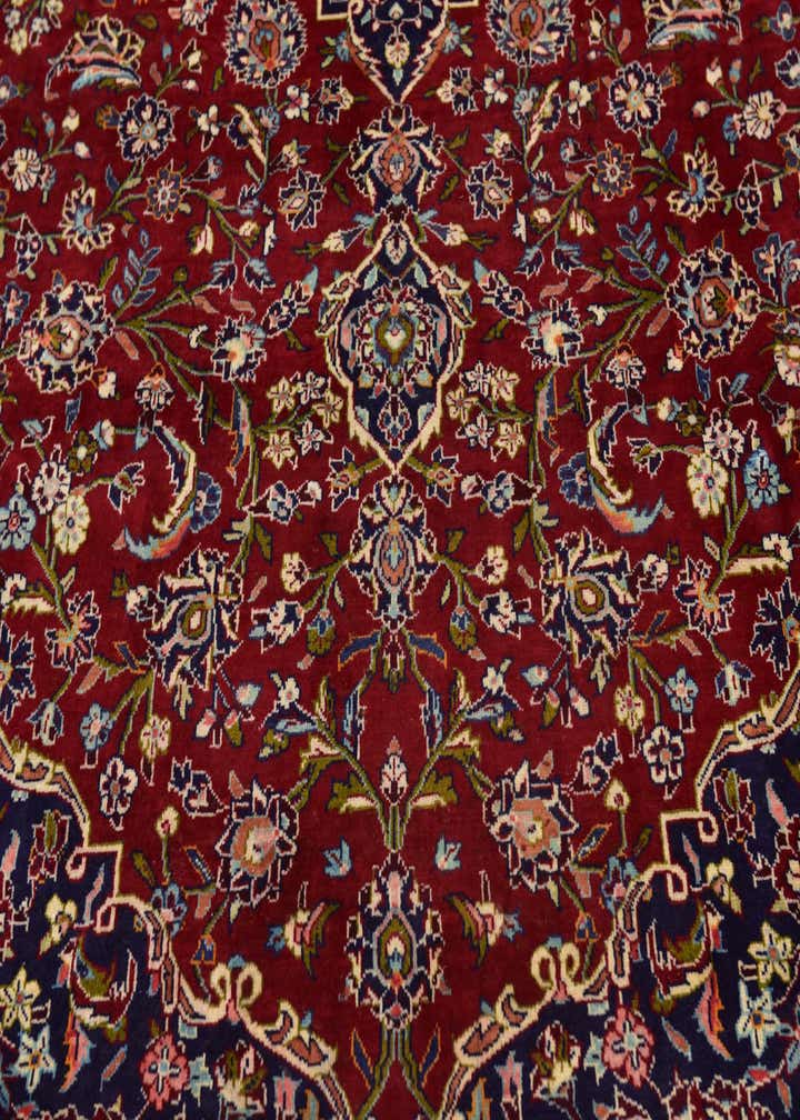 9' 8 x 13' Hand Knotted Kashan Persian Wool Rug