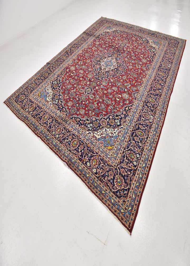 9' 9 x 12' 7 Hand Knotted Kashan Persian Wool Rug