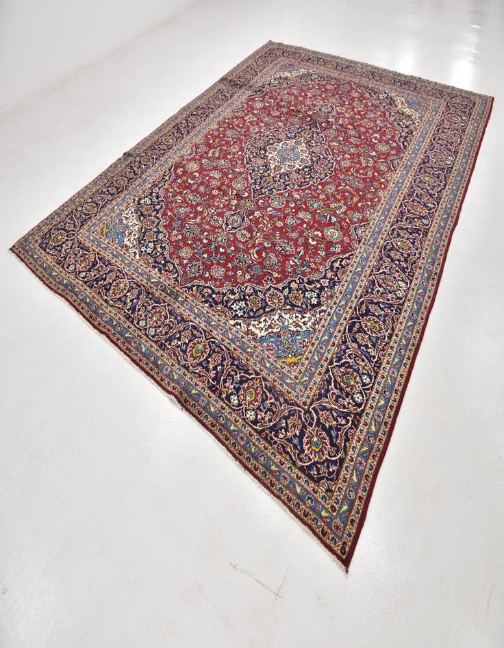Detail image of 9' 9 x 12' 7 Hand Knotted Kashan Persian Wool Rug
